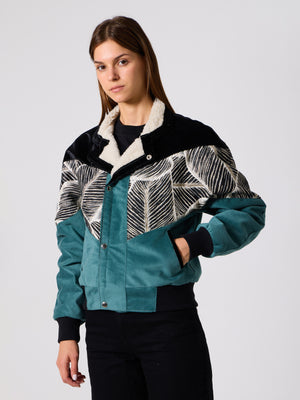 Inca Black & Cyan Vintage Jacket XS
