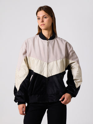 Bomber White & Black Vintage Jacket XL