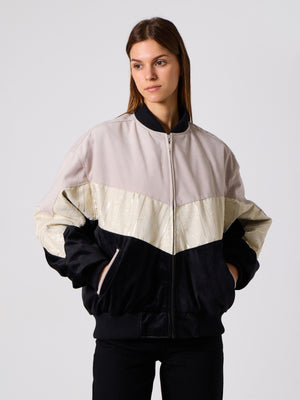 Bomber White & Black Vintage Jacket XL