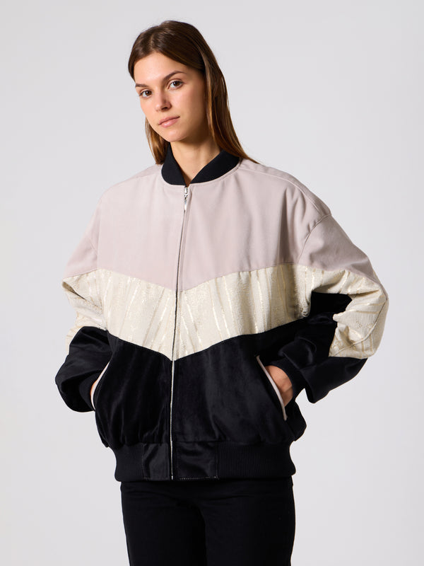Bomber White & Black Vintage Jacket XL