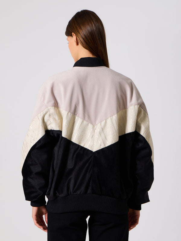 Bomber White & Black Vintage Jacket XL