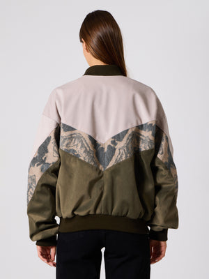 Bomber White & Green Vintage Jacket XL