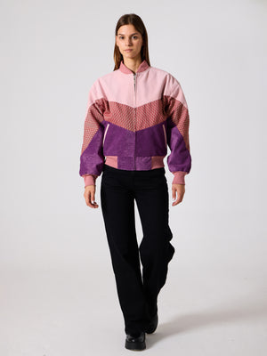 Bomber Pink & Purple Vintage Jacket S