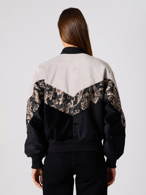 Bomber White & Black Vintage Jacket XS