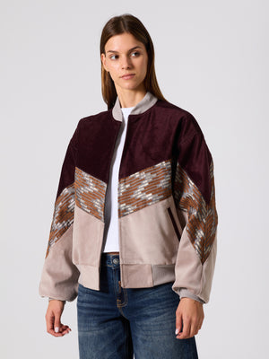 Bomber Burgundy & Soft Pink Vintage Jacket M
