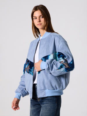 Bomber Baby Blue Vintage Jacket L