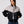 Bomber Light Grey & Black Vintage Jacket M
