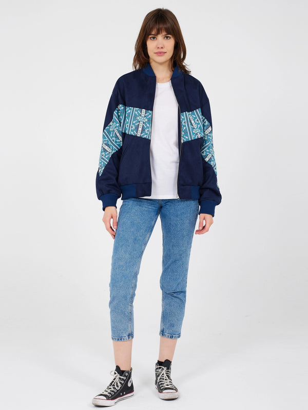 Aztec Navy Blue Bomber Jacket S