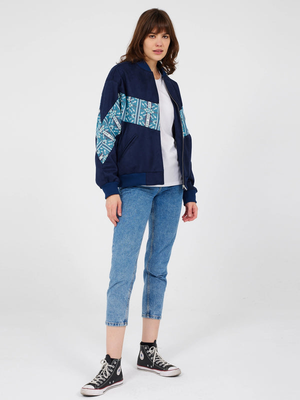 Aztec Navy Blue Bomber Jacket S