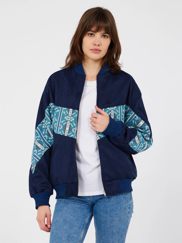 Aztec Navy Blue Bomber Jacket S