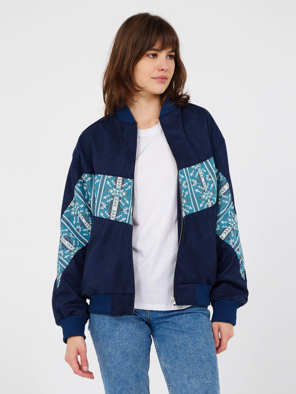 Aztec Navy Blue Bomber Jacket S