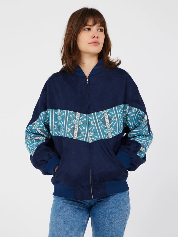 Aztec Navy Blue Bomber Jacket S