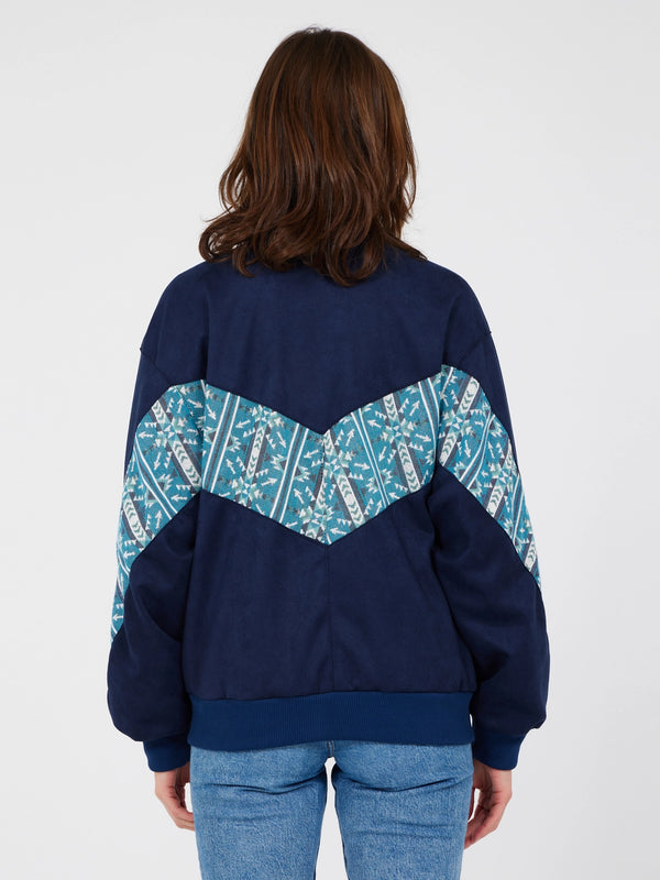 Aztec Navy Blue Bomber Jacket S