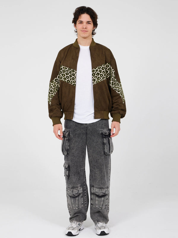 Aztec Khaki Bomber Jacket L