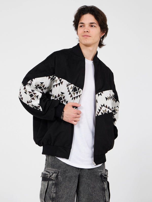 Aztec Black Bomber Jacket XL