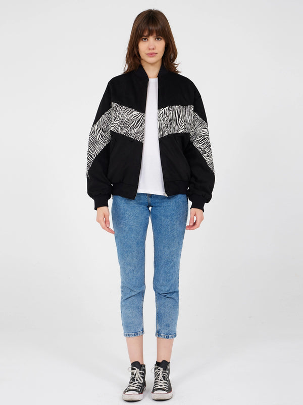 Aztec Black Bomber Jacket M