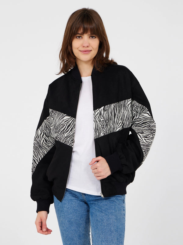 Aztec Black Bomber Jacket M