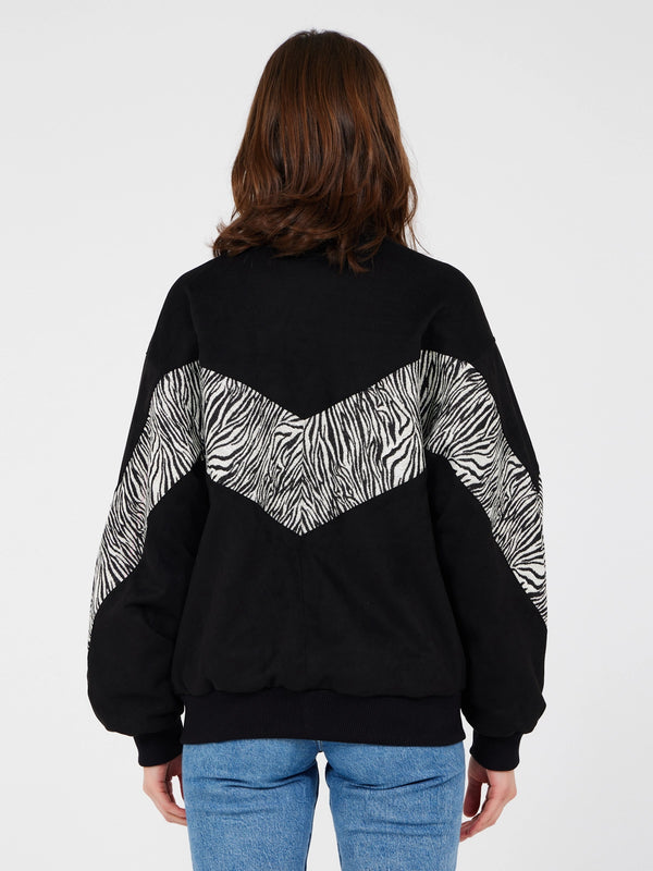 Aztec Black Bomber Jacket M