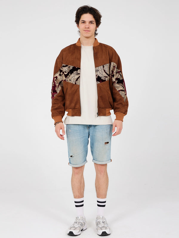 Aztec Brown Bomber Jacket M