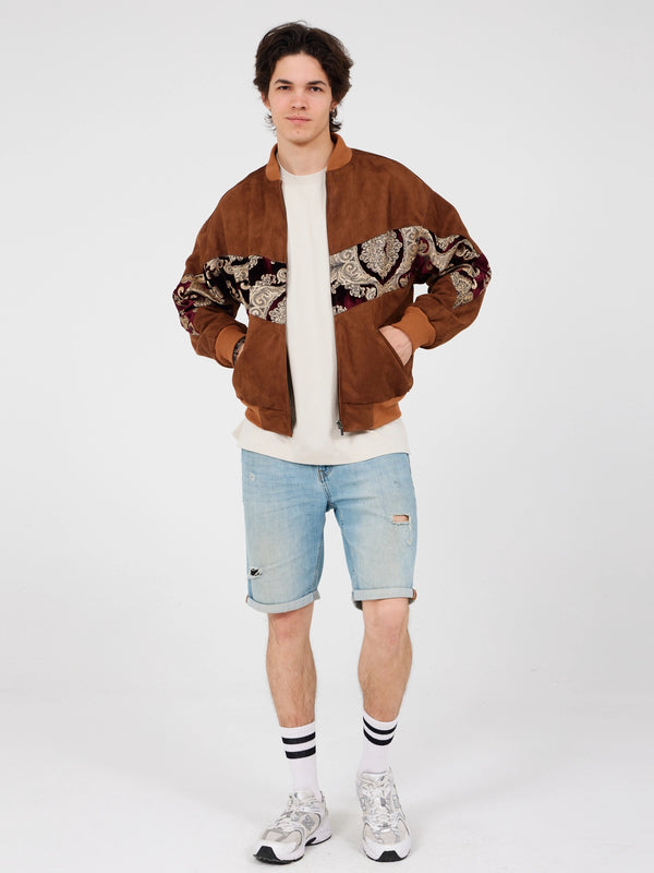 Aztec Brown Bomber Jacket M