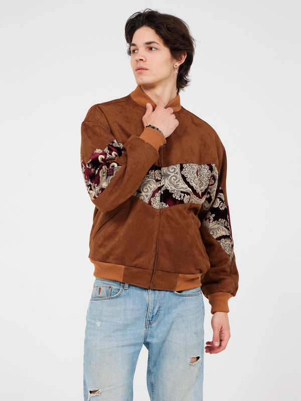 Aztec Brown Bomber Jacket M