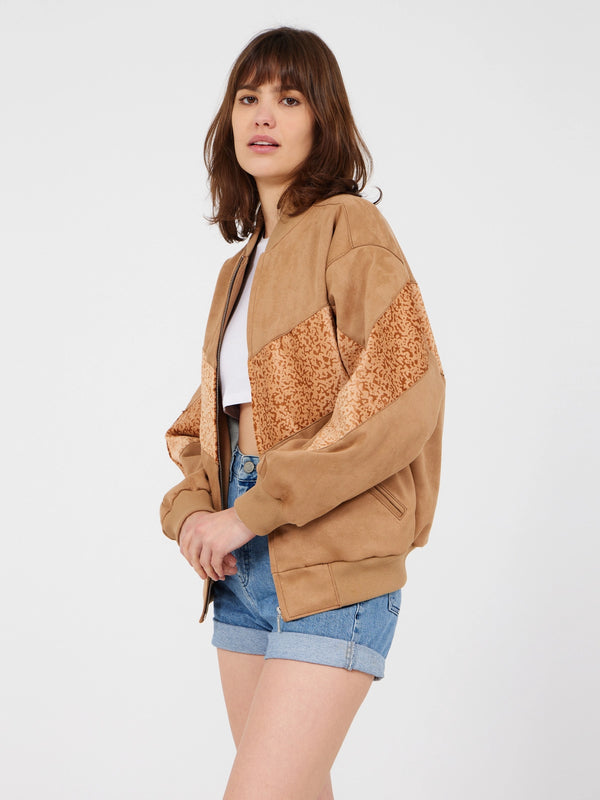 Aztec Light Brown Bomber Jacket XS