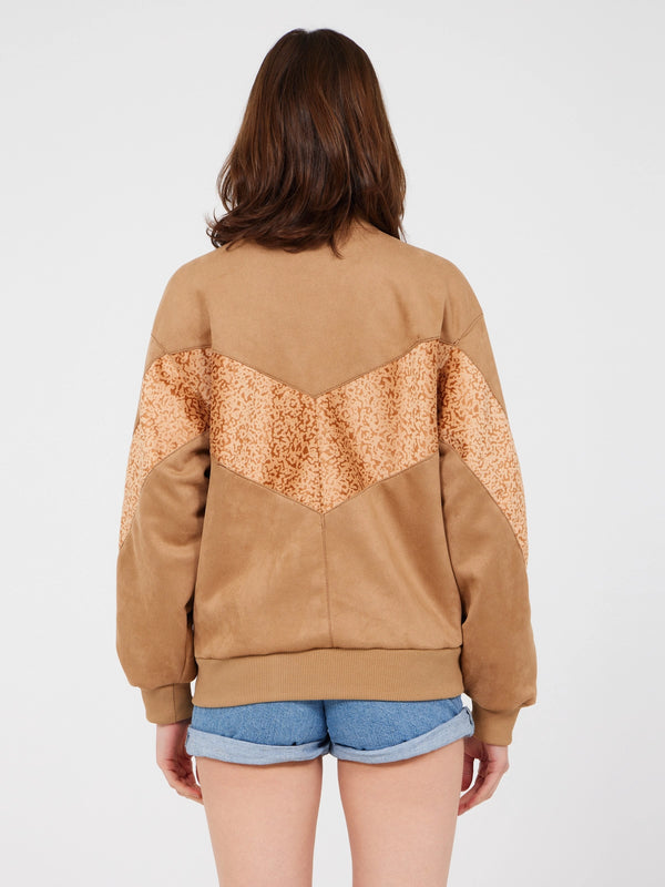 Aztec Light Brown Bomber Jacket XS