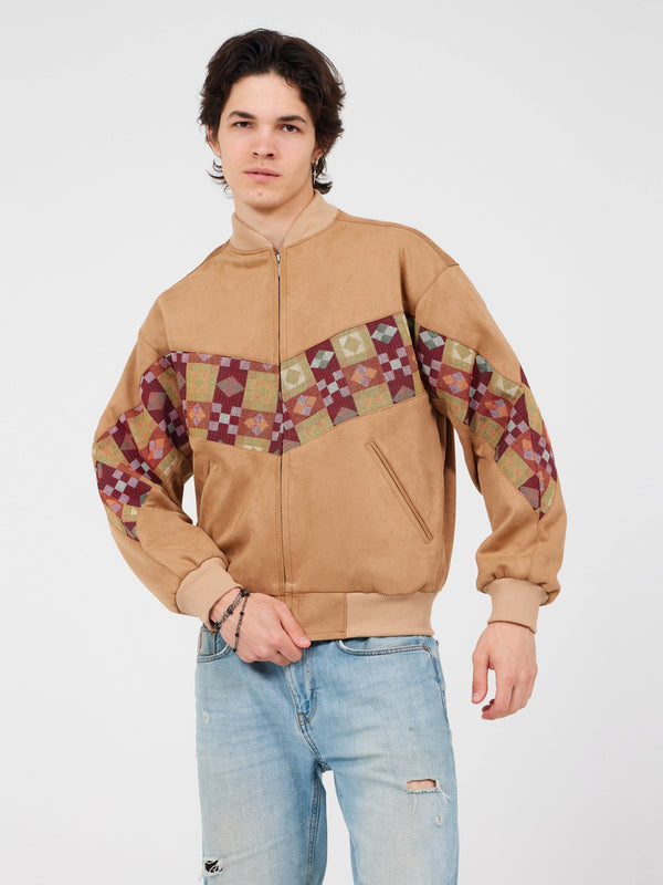 Aztec Brown Bomber Jacket M