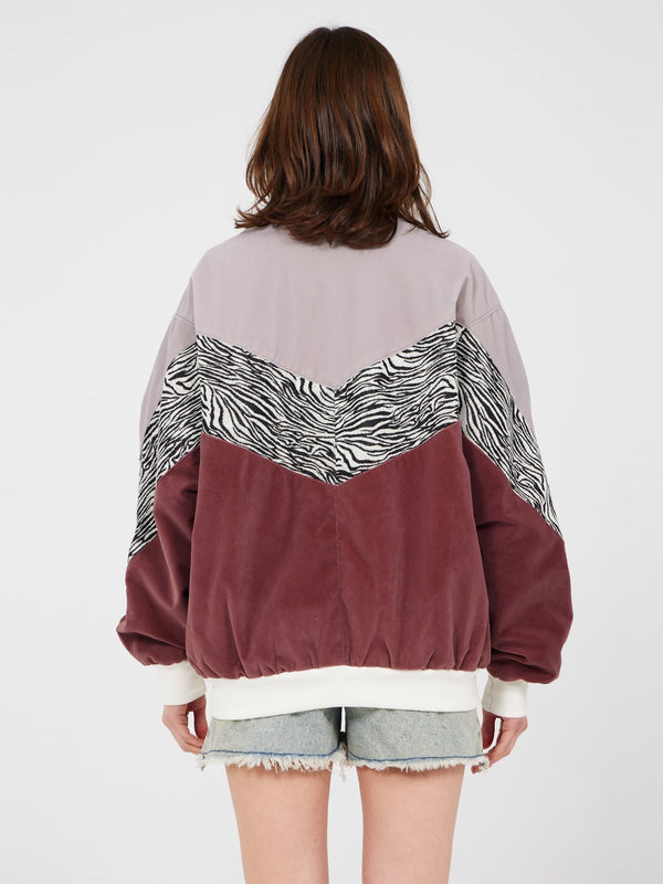 Aztec Grey & Brown Bomber Jacket L