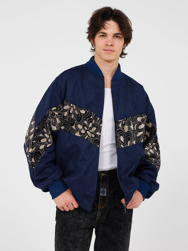 Aztec Navy Blue Bomber Jacket XL