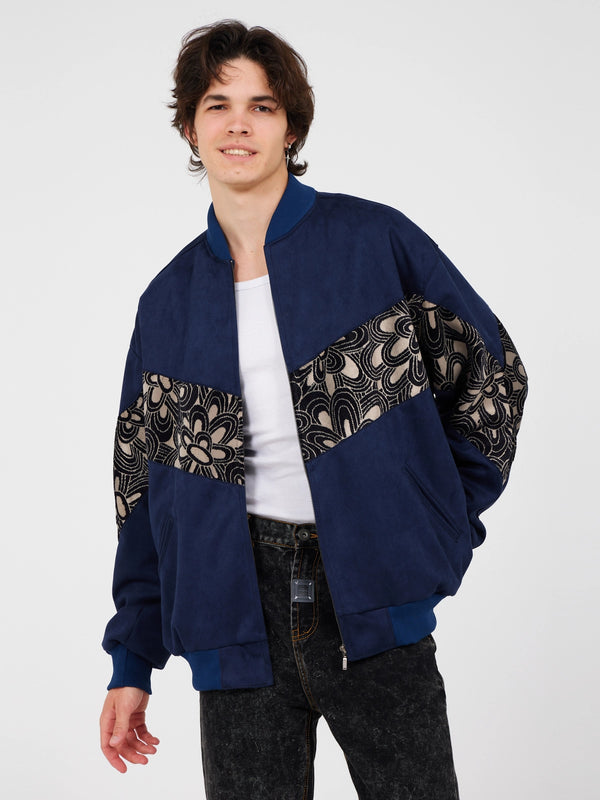 Aztec Navy Blue Bomber Jacket XL