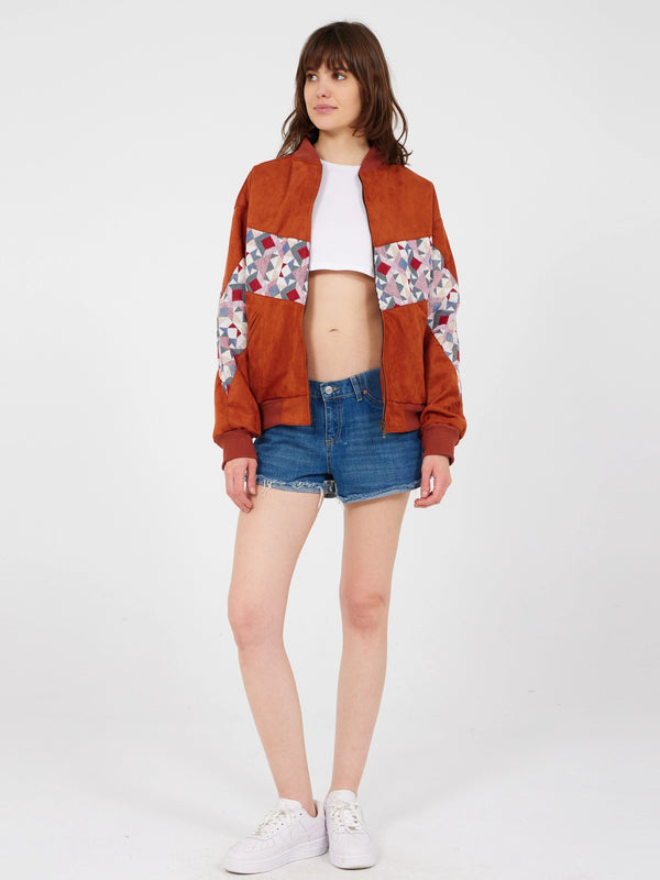 Aztec Brown Bomber Jacket S