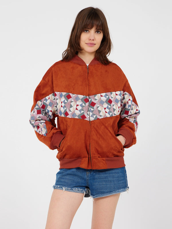 Aztec Brown Bomber Jacket S