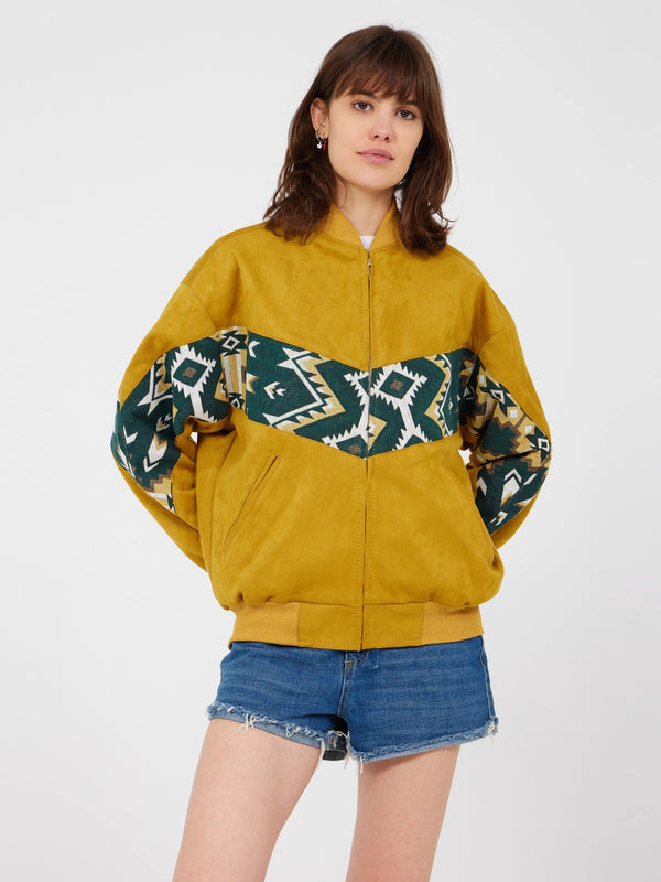 Aztec Yellow Bomber Jacket M