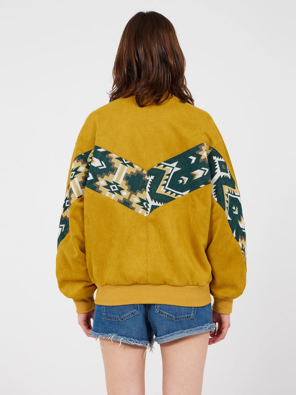 Aztec Yellow Bomber Jacket M