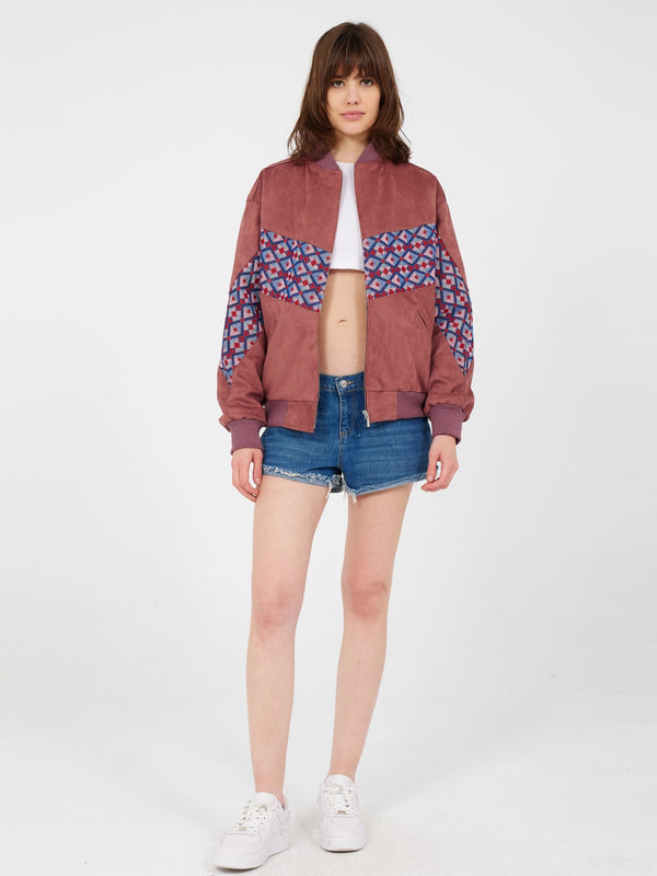 Aztec Brown Bomber Jacket S