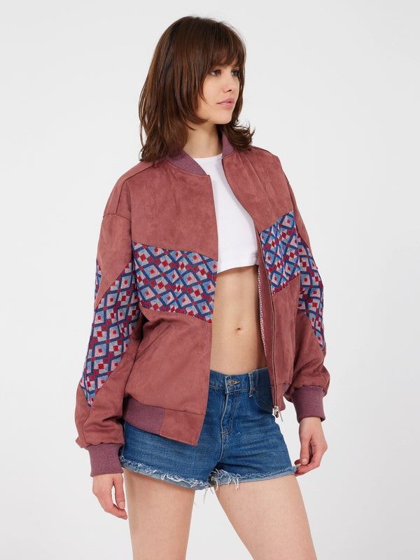 Aztec Brown Bomber Jacket S