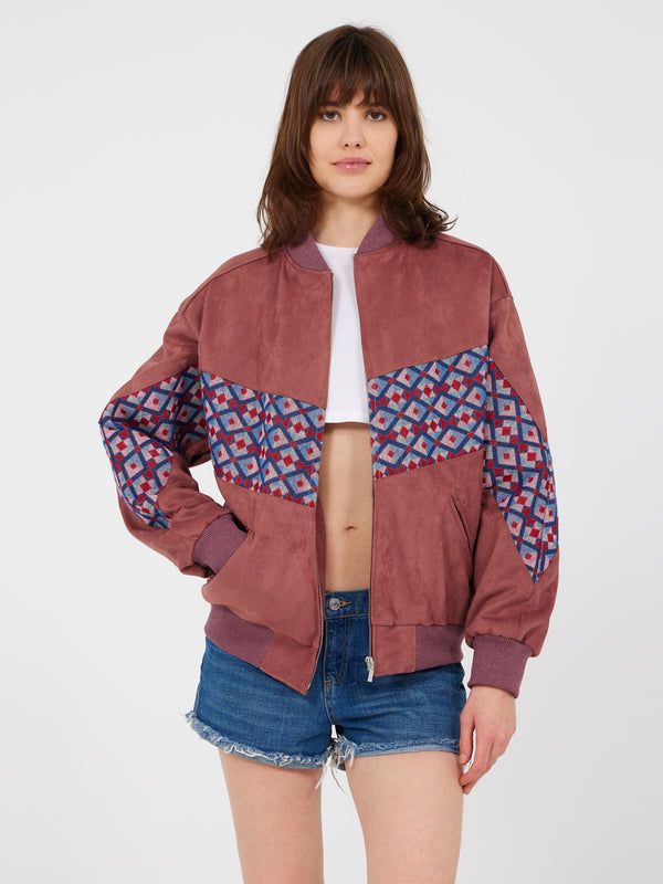 Aztec Brown Bomber Jacket S