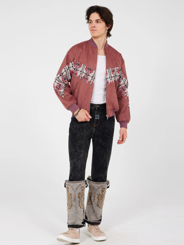 Aztec Brown Bomber Jacket M