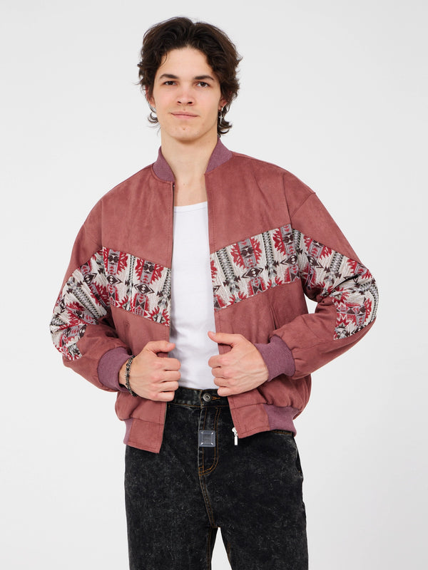 Aztec Brown Bomber Jacket M