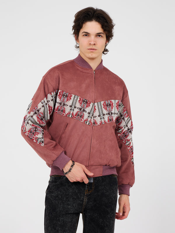 Aztec Brown Bomber Jacket M