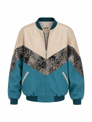 Cream White & Green Vintage Jacket L