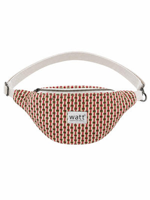 RED & CREAM STRIPED UNISEX VINTAGE BAG