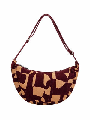 BURGUNDY & CREAM UNISEX VINTAGE BAG