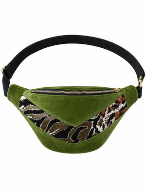 OLIVE GREEN AZTEC UNISEX VINTAGE BAG